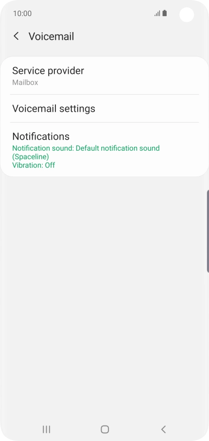 Press Voicemail settings. Press Voicemail settings.