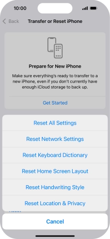 Press Reset Network Settings. Press Reset Network Settings.