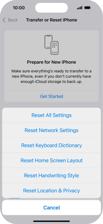 Press Reset Network Settings. Press Reset Network Settings.