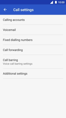 Press Call barring. Press Call barring.