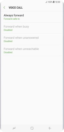 Press the required divert type. Press the required divert type.