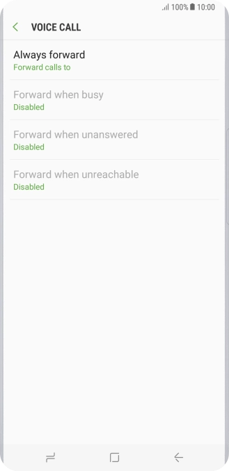 Press the required divert type. Press the required divert type.