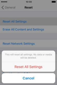 Press Reset All Settings. Press Reset All Settings.