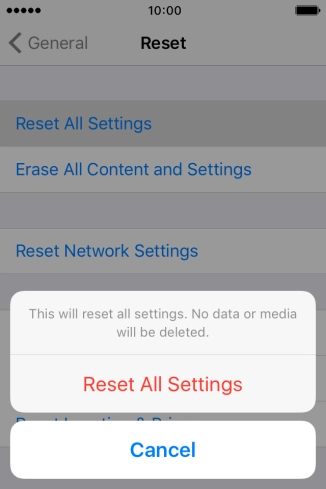 Press Reset All Settings. Press Reset All Settings.