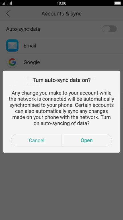 If you turn off the function, press Open. If you turn off the function, press Open.