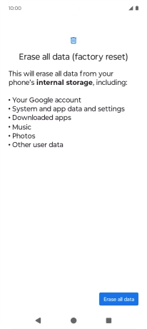 Press Erase all data. Press Erase all data.