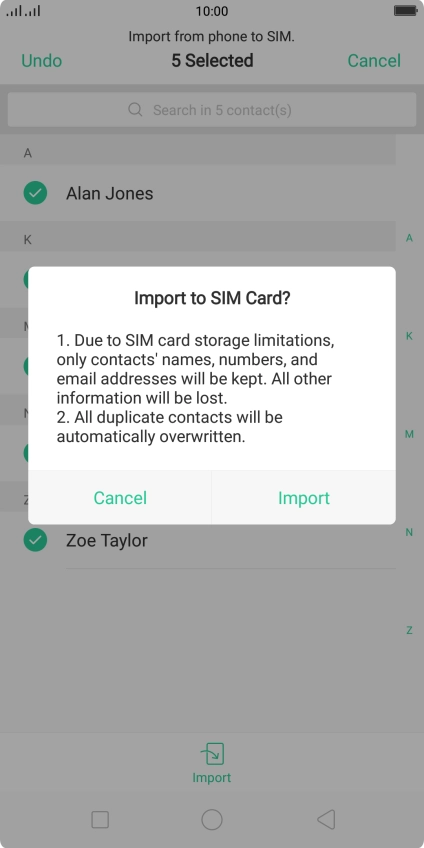 Press Import. Press Import.