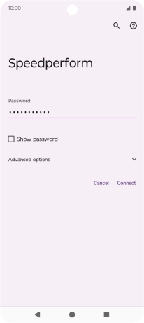 Key in the password for the Wi-Fi network and press Connect. Key in the password for the Wi-Fi network and press Connect.