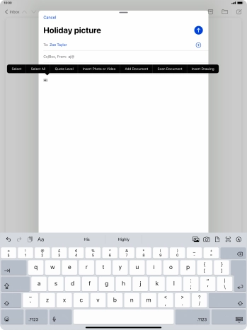 Press Insert Photo or Video and follow the instructions on the screen to attach a picture or a video clip. Press Insert Photo or Video and follow the instructions on the screen to attach a picture or a video clip.