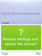 Press the Left selection key to confirm. Wait a moment while the factory default settings are restored.
Follow the instructions on the screen to set up your phone and prepare it for use. Press the Left selection key to confirm. Wait a moment while the factory default settings are restored.
Follow the instructions on the screen to set up your phone and prepare it for use.
