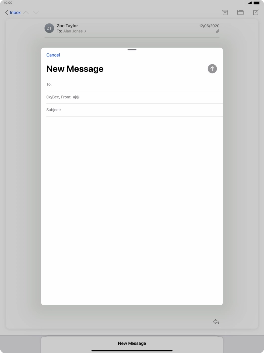 Press To: and key in the first letters of the recipient's name. Press To: and key in the first letters of the recipient's name.
