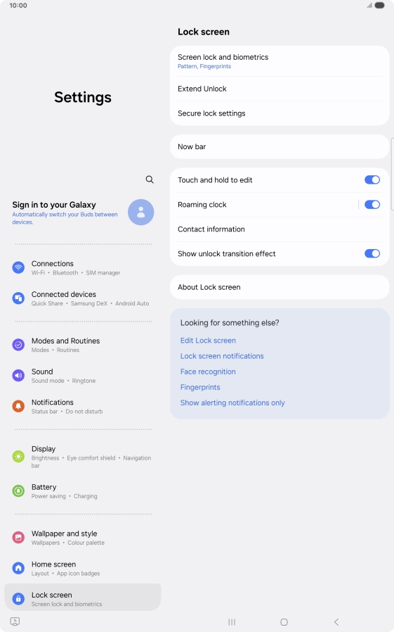 Press Screen lock and biometrics and key in the current lock code. Press Screen lock and biometrics and key in the current lock code.