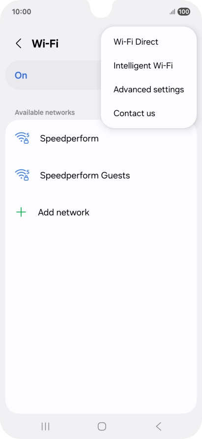 Press Intelligent Wi-Fi. Press Intelligent Wi-Fi.
