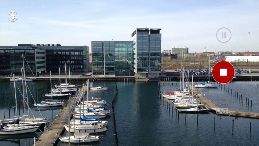 Press the stop icon to stop recording. Press the stop icon to stop recording.