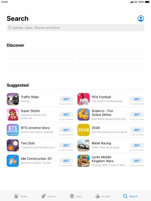 Press the search field. Press the search field.