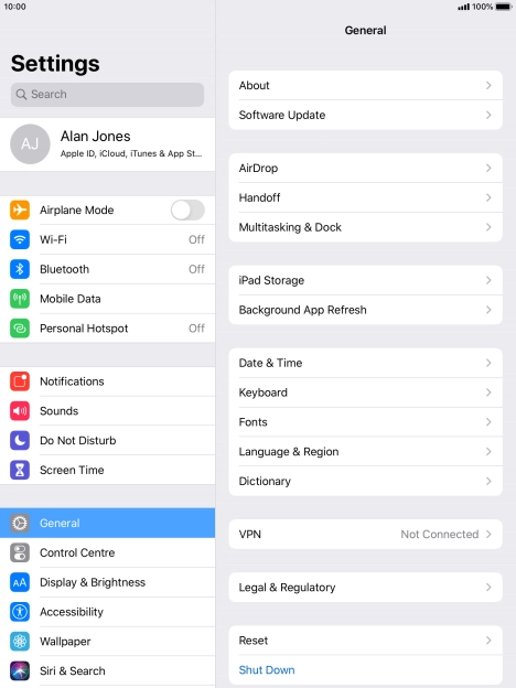Press iPad Storage. Press iPad Storage.