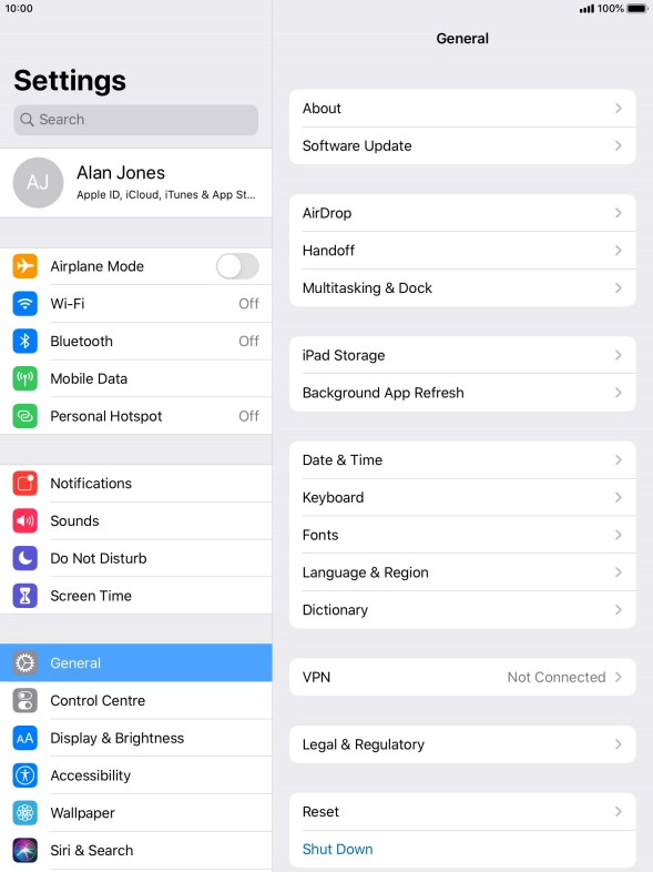 Press iPad Storage. Press iPad Storage.