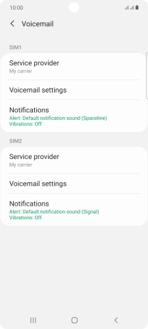 Press Voicemail settings. Press Voicemail settings.