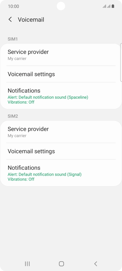 Press Voicemail settings. Press Voicemail settings.