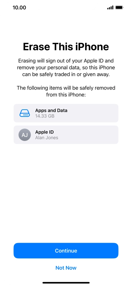 Press Continue. Press Continue.