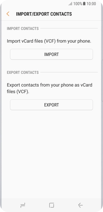 Press IMPORT. Press IMPORT.