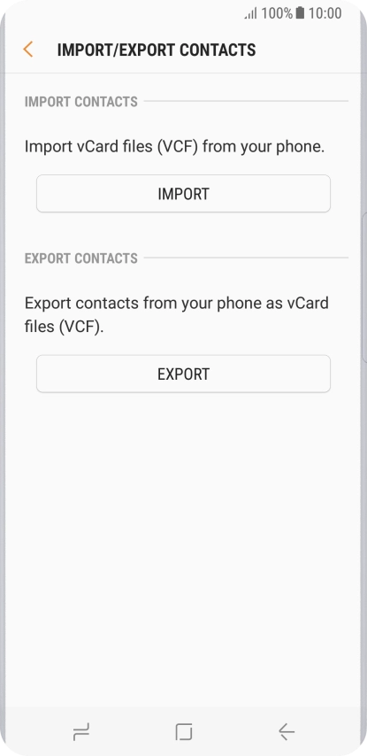 Press IMPORT. Press IMPORT.