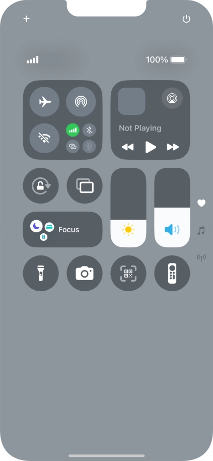 Press the flight mode icon to turn the function on or off. Press the flight mode icon to turn the function on or off.
