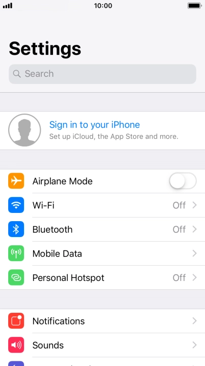 Press Sign in to your iPhone. Press Sign in to your iPhone.