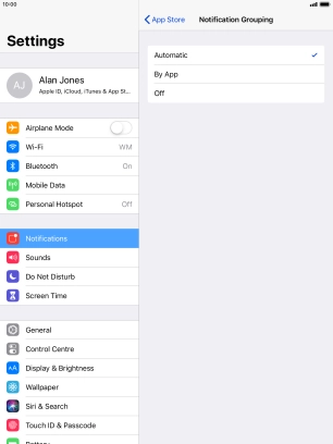 Press the required setting. Press the required setting.