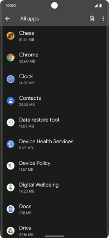 Press the required app. Press the required app.