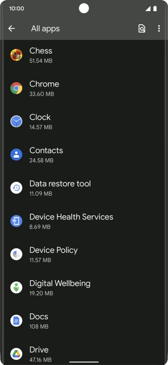 Press the required app. Press the required app.