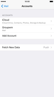 Press the name of the email account you've just set up. Press the name of the email account you've just set up.