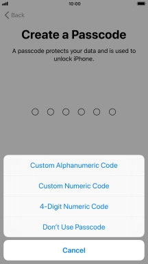 Follow the instructions on the screen to turn on use of phone lock code or press Don't Use Passcode. Follow the instructions on the screen to turn on use of phone lock code or press Don't Use Passcode.
