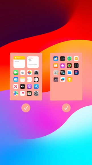 Press the fields below the required home screens to select or deselect them. Press the fields below the required home screens to select or deselect them.