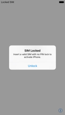 If your SIM is locked, press Unlock. If your SIM is locked, press Unlock.
