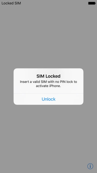 If your SIM is locked, press Unlock. If your SIM is locked, press Unlock.