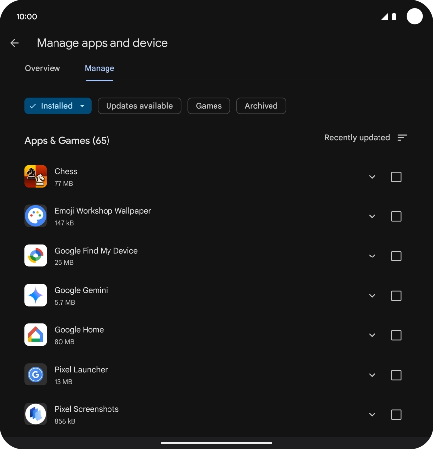 Press the required app. Press the required app.