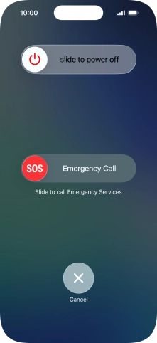 Press and drag the power off icon right. Press and drag the power off icon right.