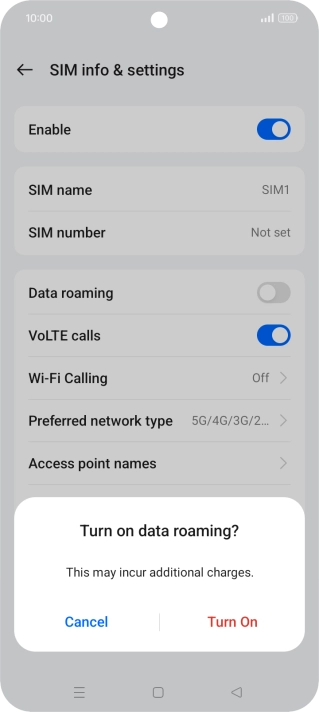 If you turn on the function, press Turn On. If you turn on the function, press Turn On.