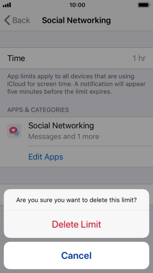 Press Delete Limit. Press Delete Limit.