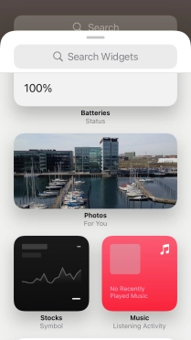 Press the required widget. Press the required widget.