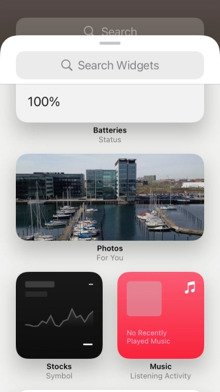 Press the required widget. Press the required widget.