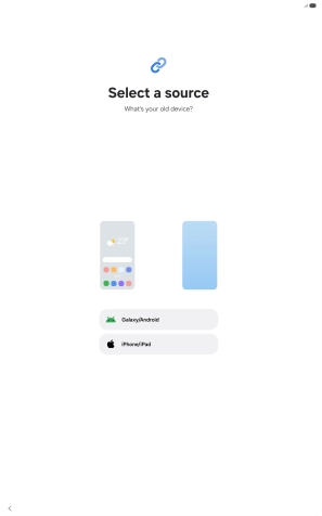 Press the required setting and follow the instructions on the screen to transfer the content from another device. Press the required setting and follow the instructions on the screen to transfer the content from another device.