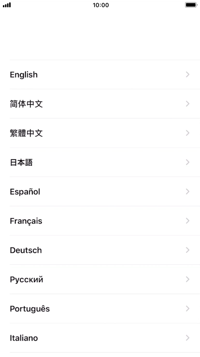 Press the required language. Press the required language.