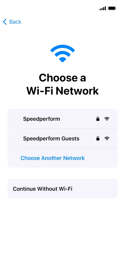 Press the required Wi-Fi network. Press the required Wi-Fi network.