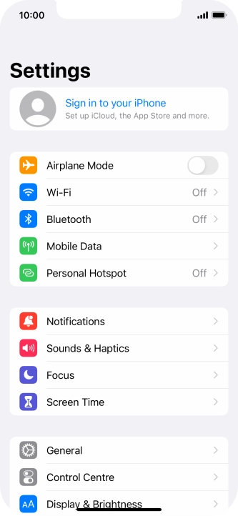 Press Sign in to your iPhone. Press Sign in to your iPhone.