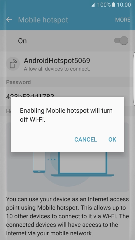 If Wi-Fi is turned on, press OK. If Wi-Fi is turned on, press OK.