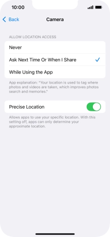 Press the required setting to turn the function on or off. Press the required setting to turn the function on or off.