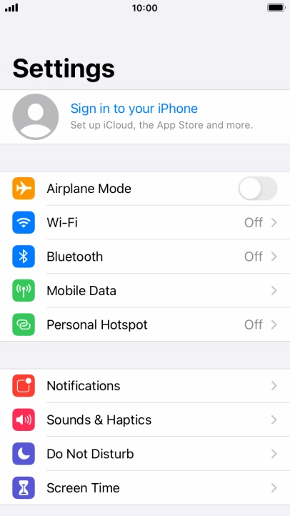 Press Sign in to your iPhone. Press Sign in to your iPhone.