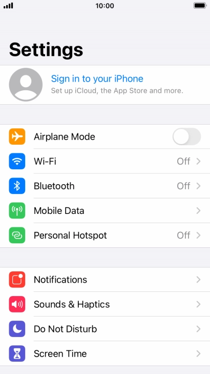 Press Sign in to your iPhone. Press Sign in to your iPhone.